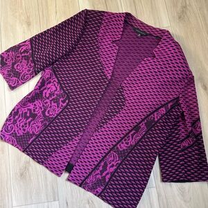 Ming Wang Purple and Black Sweater Jacket